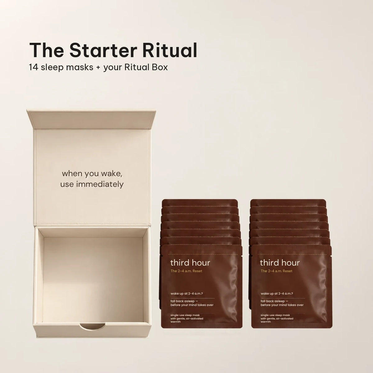 The Starter Ritual: 14 sleep masks and your Ritual Box.